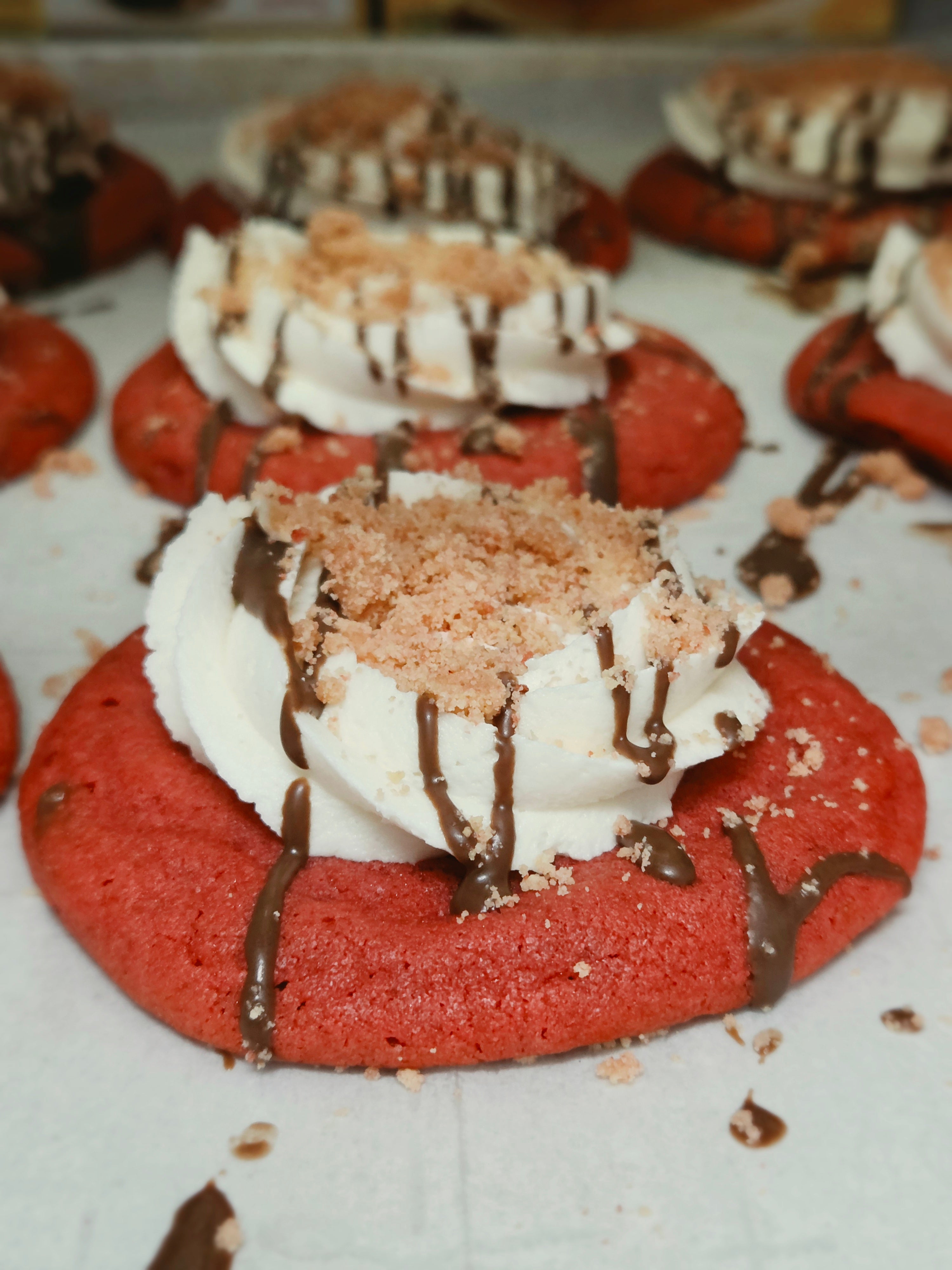 Chocolate Kissed Strawberry Crumble Cookie