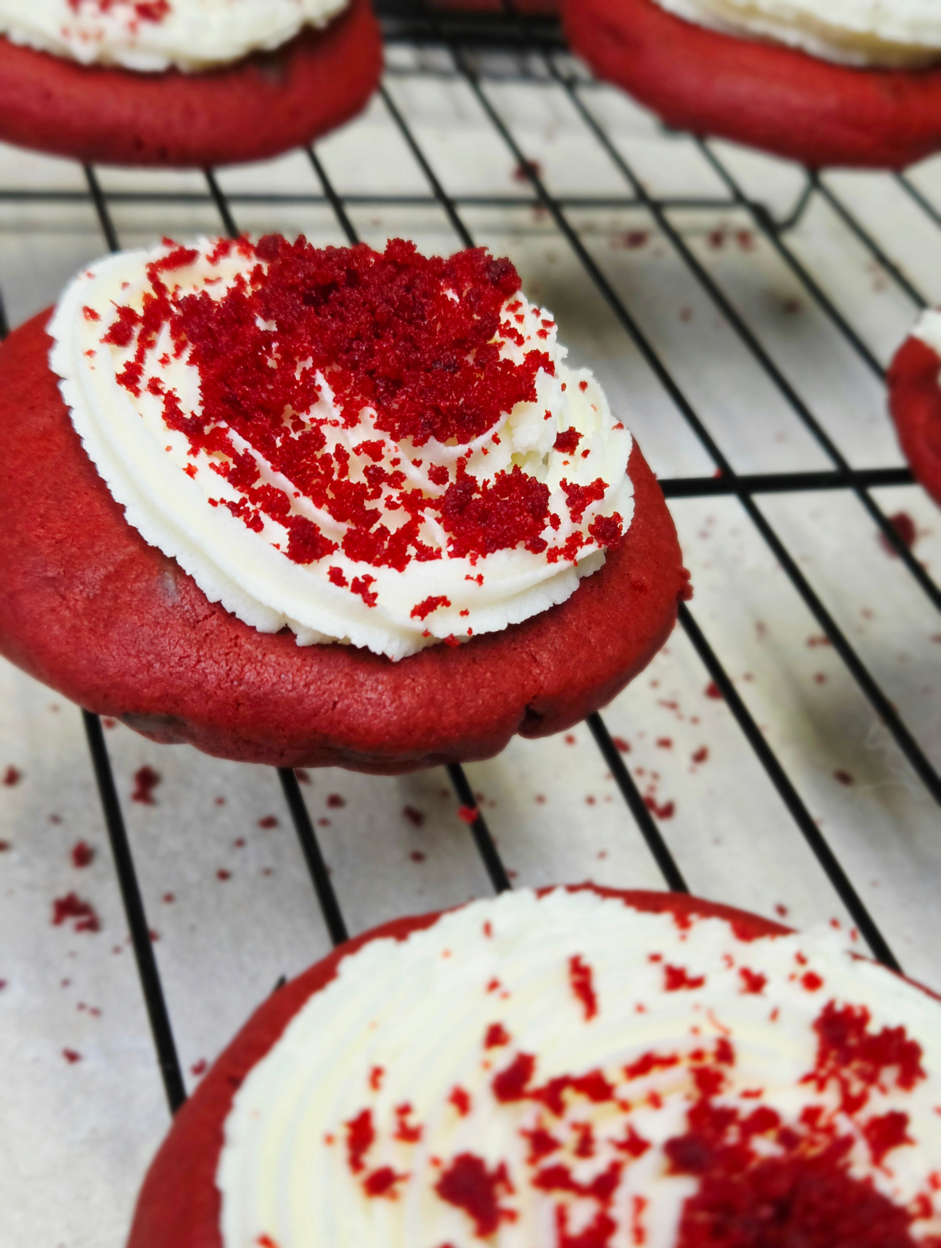 Frosted Red Velvet Cake Cookies Half Dozen